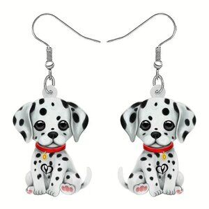 NEW Adorable Dalmatian Pup Dog Acrylic Earrings